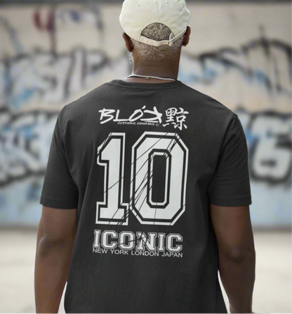 Iconic 10 - Back & Front Print - in White - Men's Oversize