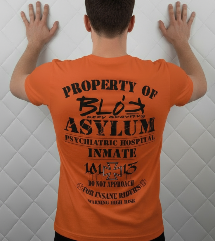 Asylum Inmate - Back & Front Print - in Black - Men's Loose Fit