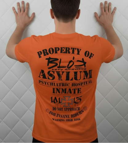 Asylum Inmate - Back & Front Print - in Black - Men's Loose Fit