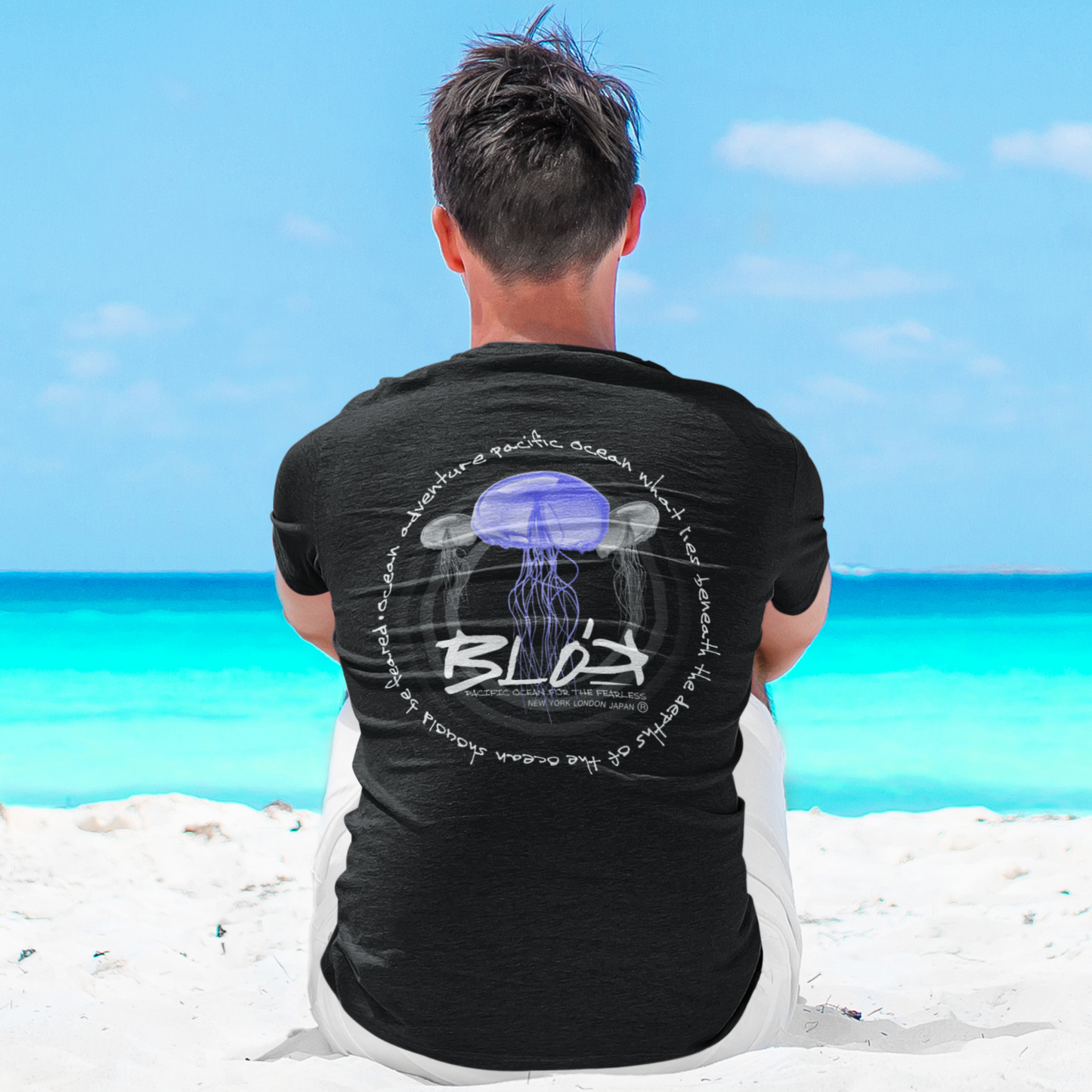 Jellyfish - Front & Back Print with White Logo - Men's Classic Fit