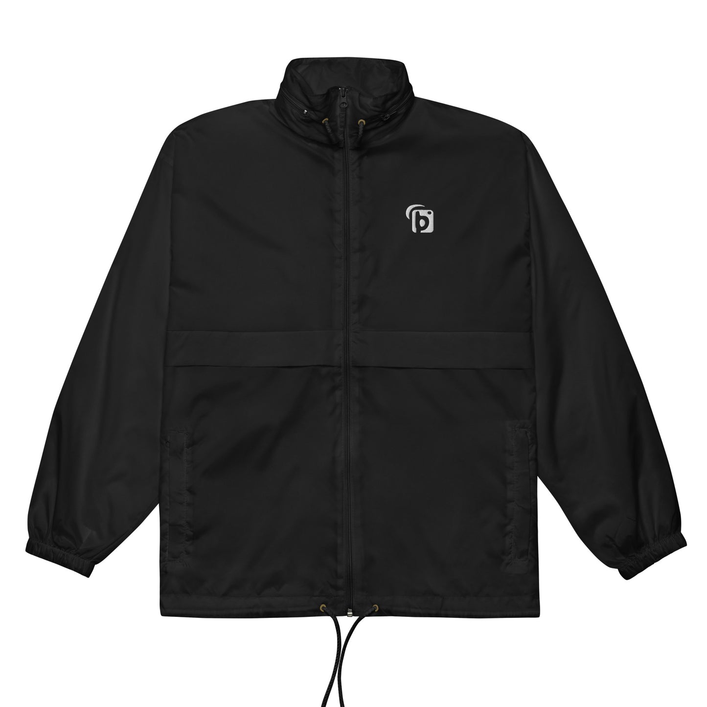 BLOK Original Logo - Unisex White Embroidered Windbreaker Jacket