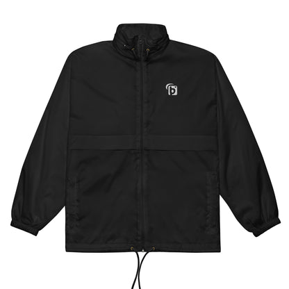 BLOK Original Logo - Unisex White Embroidered Windbreaker Jacket