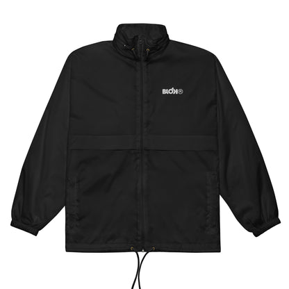 BLOK R - Unisex White Embroidered Windbreaker Jacket