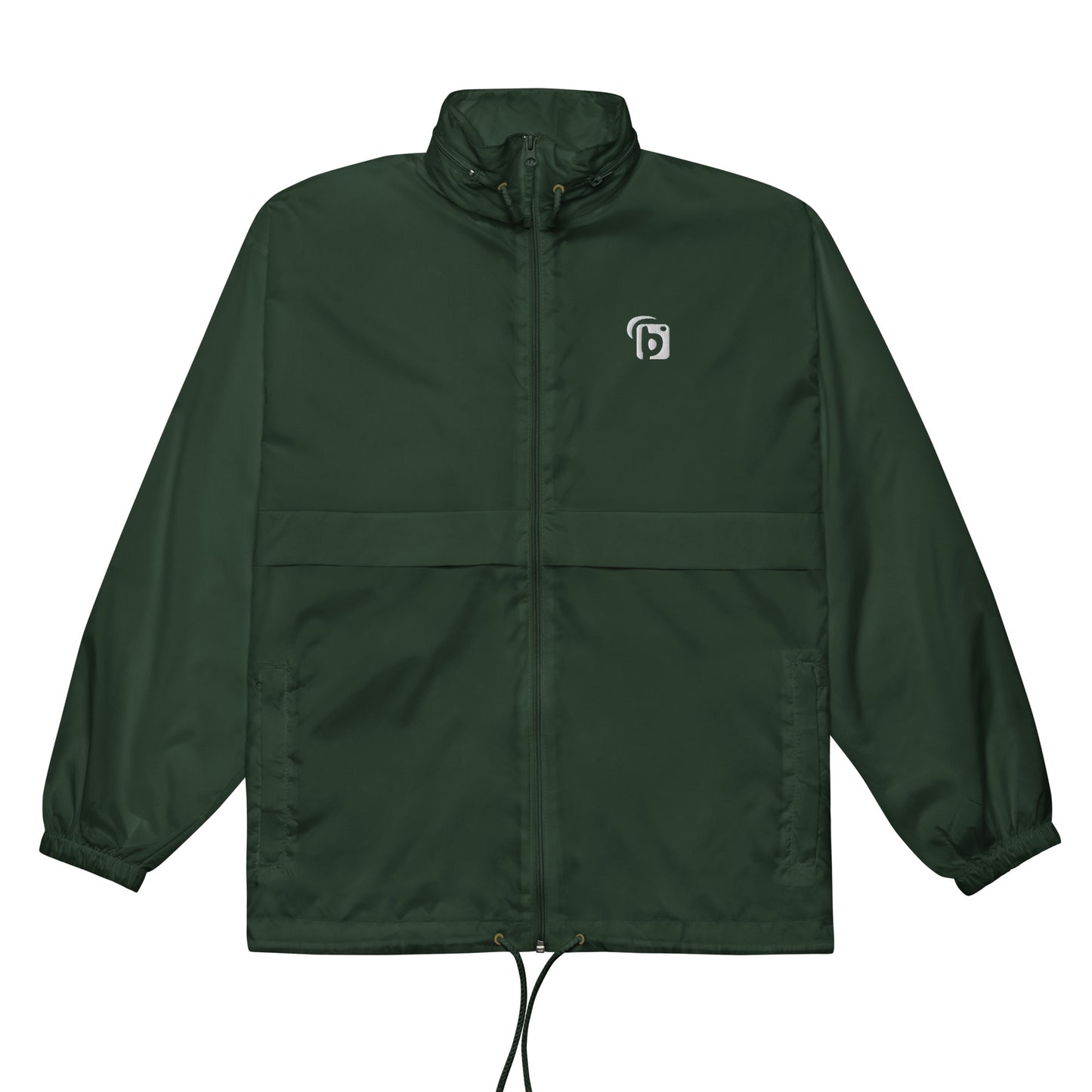 BLOK Original Logo - Unisex White Embroidered Windbreaker Jacket