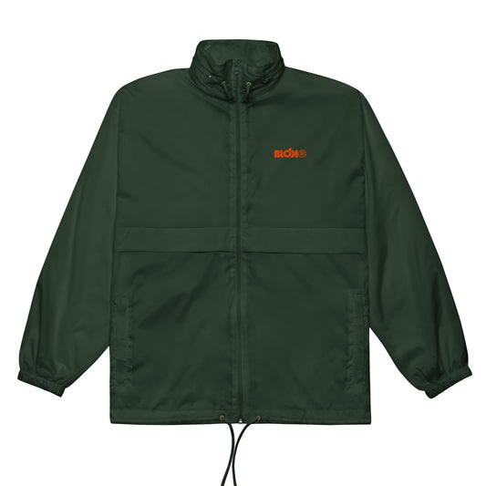 BLOK R - Unisex Orange Embroidered Windbreaker Jacket