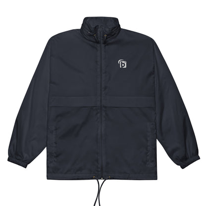 BLOK Original Logo - Unisex White Embroidered Windbreaker Jacket