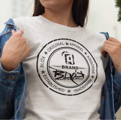 BLOK Original Apparel Stamp - Black Print Women's Slim Fit Graphic T-Shirt
