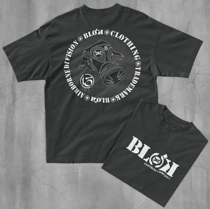 Gas mask - Front & Back Print - in White & Grey - Oversize Men's