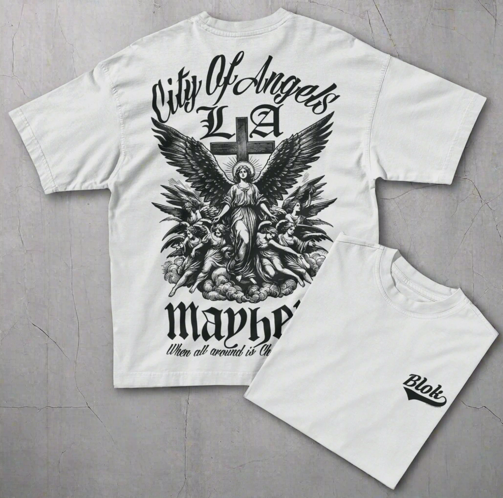 City of Angels Mayhem - Front & Back Print - in Black - Oversize Men's