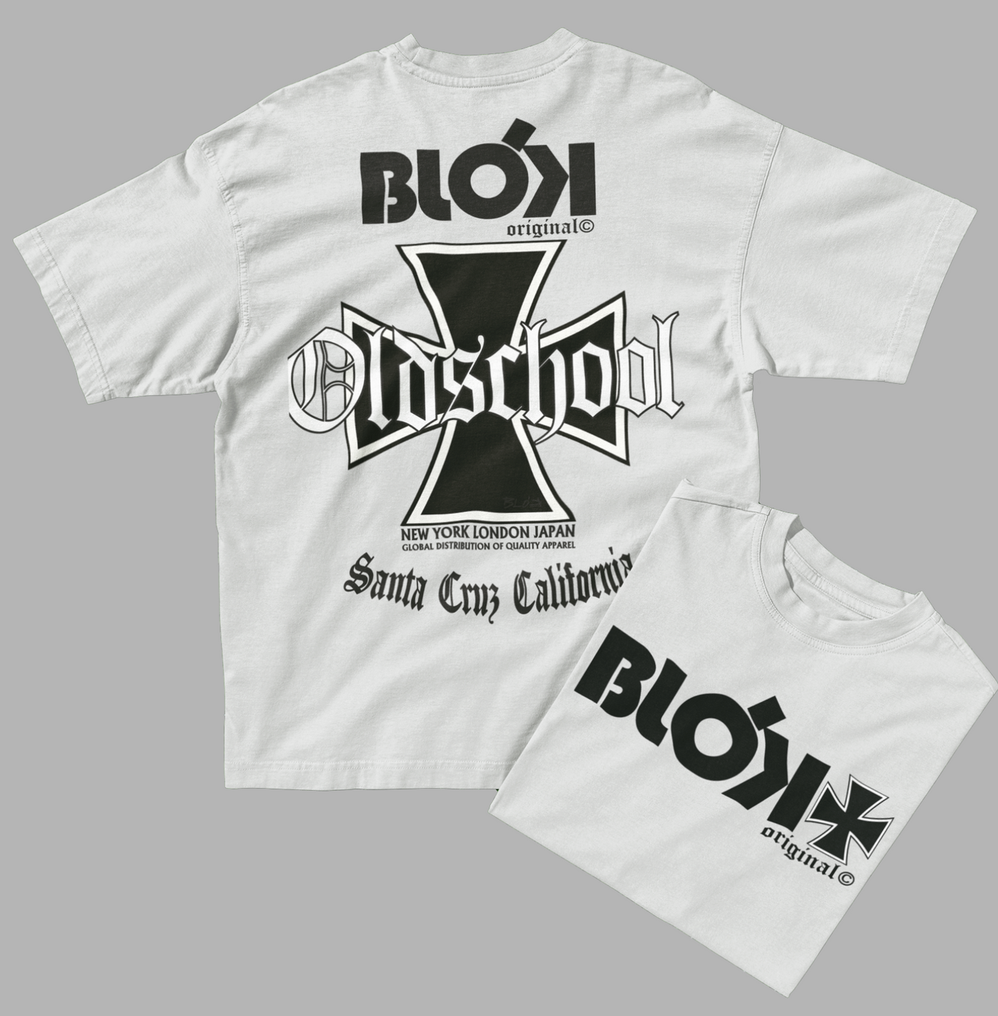 Old School Iron Cross - Front & Back Print - in Black - Oversize