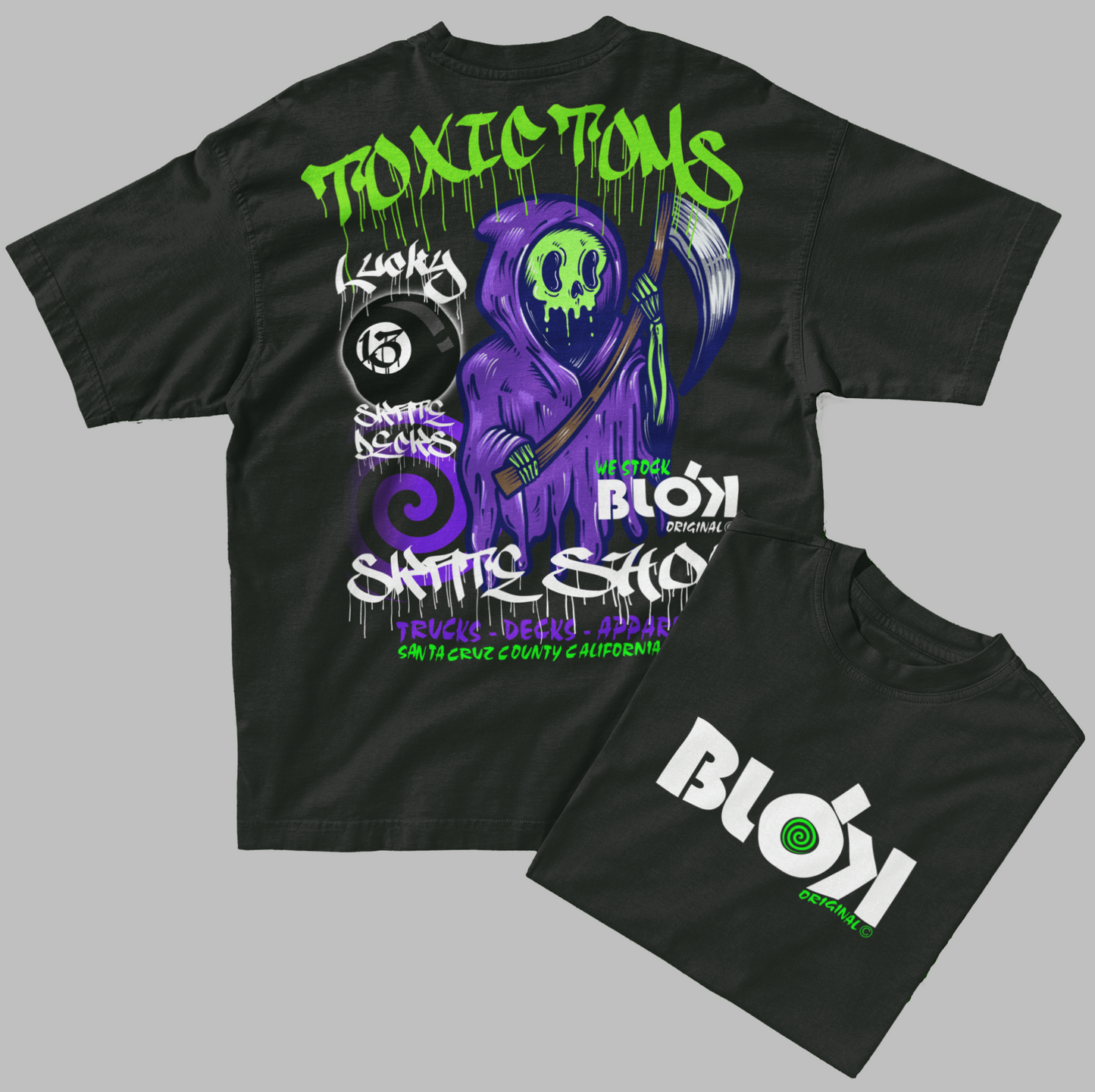 Toxic Toms Skate Shop - Back & Front Print - Men's Oversize