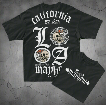 LA Mayhem - Front & Back Print in White - Men's Oversize