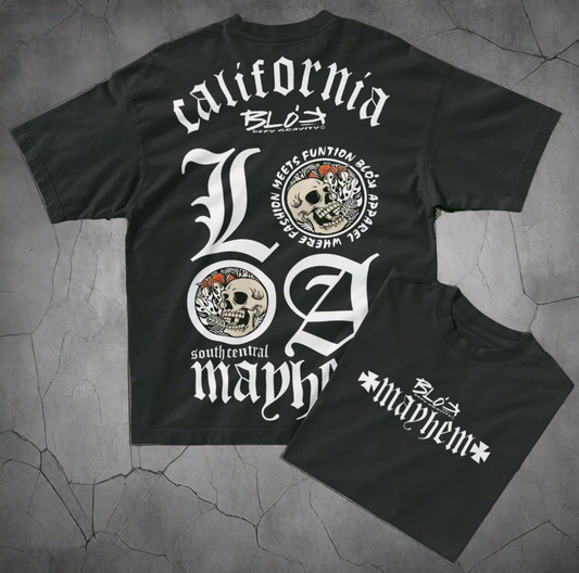 LA Mayhem - Front & Back Print in White - Men's Oversize