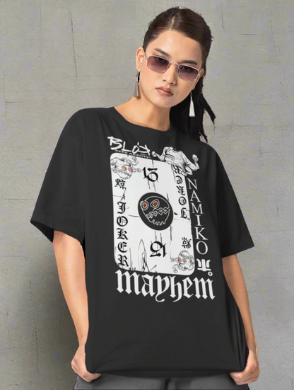 Poker Face - Front Print - in White - Women's Oversize