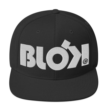 BLOK Bold Logo - Snapback Hat - White Embroidery