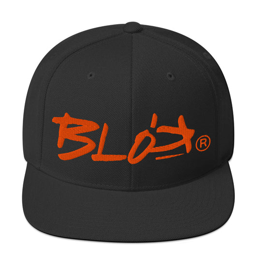 BLOK Underscore - Men's Snapback Hat - Orange Embroidery