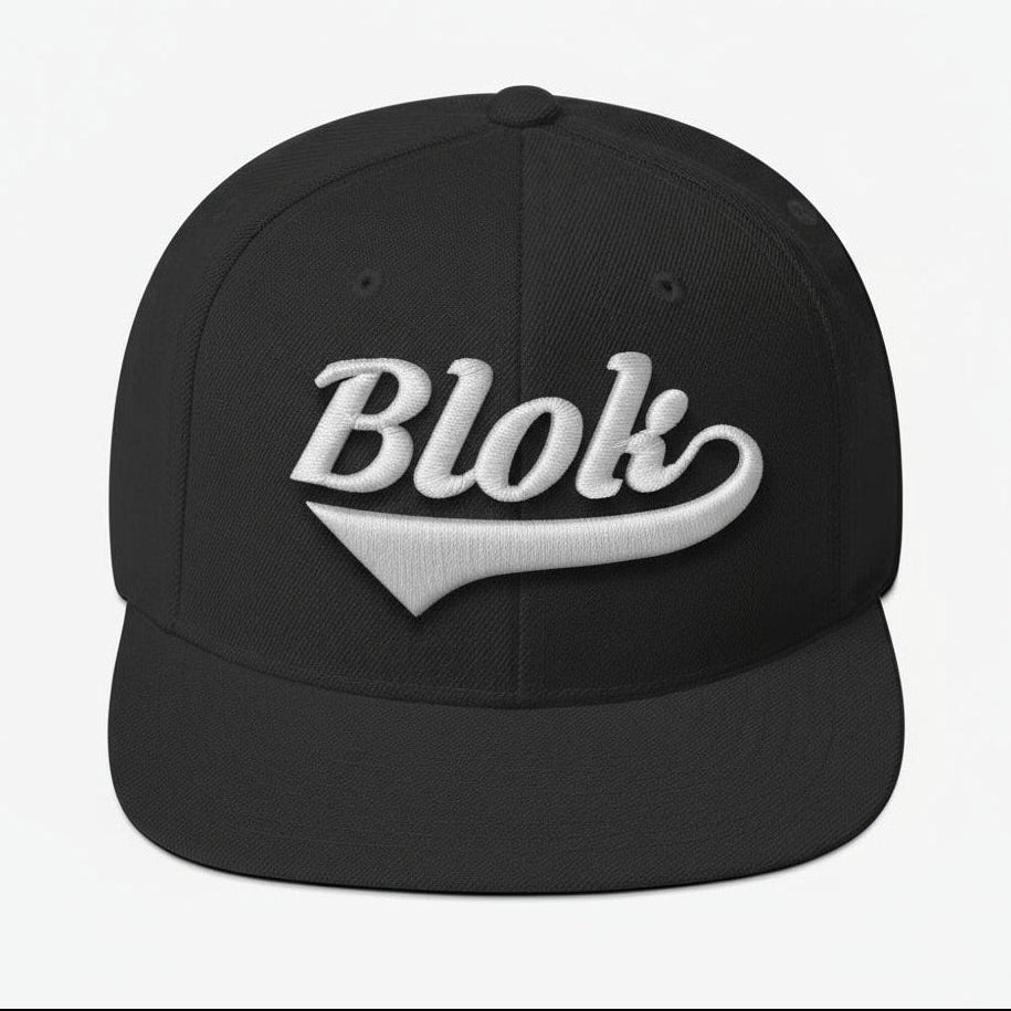 Blok Classic Logo - Snapback Hat - White 3D Embroidery