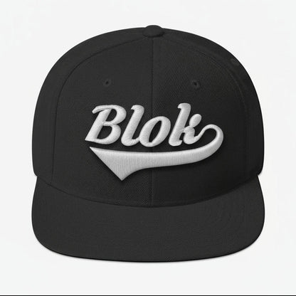 Blok Classic Logo - Snapback Hat - White 3D Embroidery