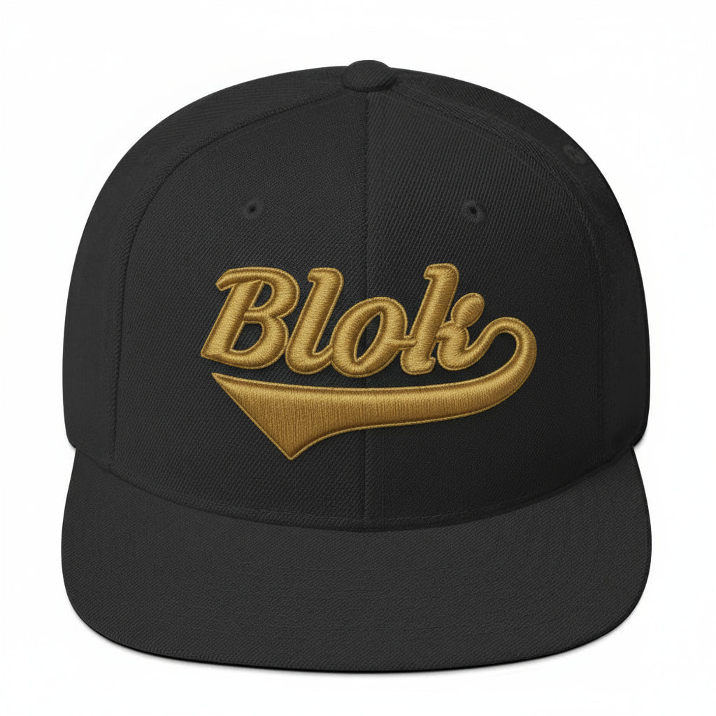 Blok Classic Logo - Snapback Hat - Gold 3D Embroidery