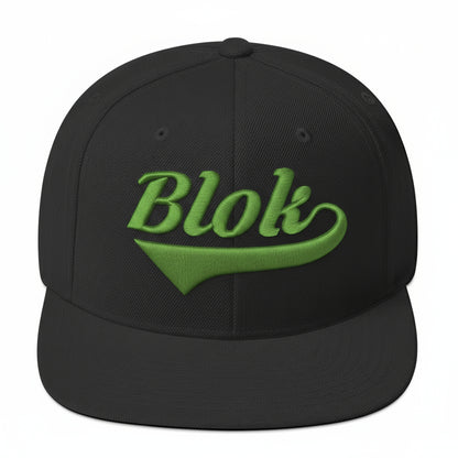 Blok Classic logo - Snapback Hat - Lime 3D embroidery