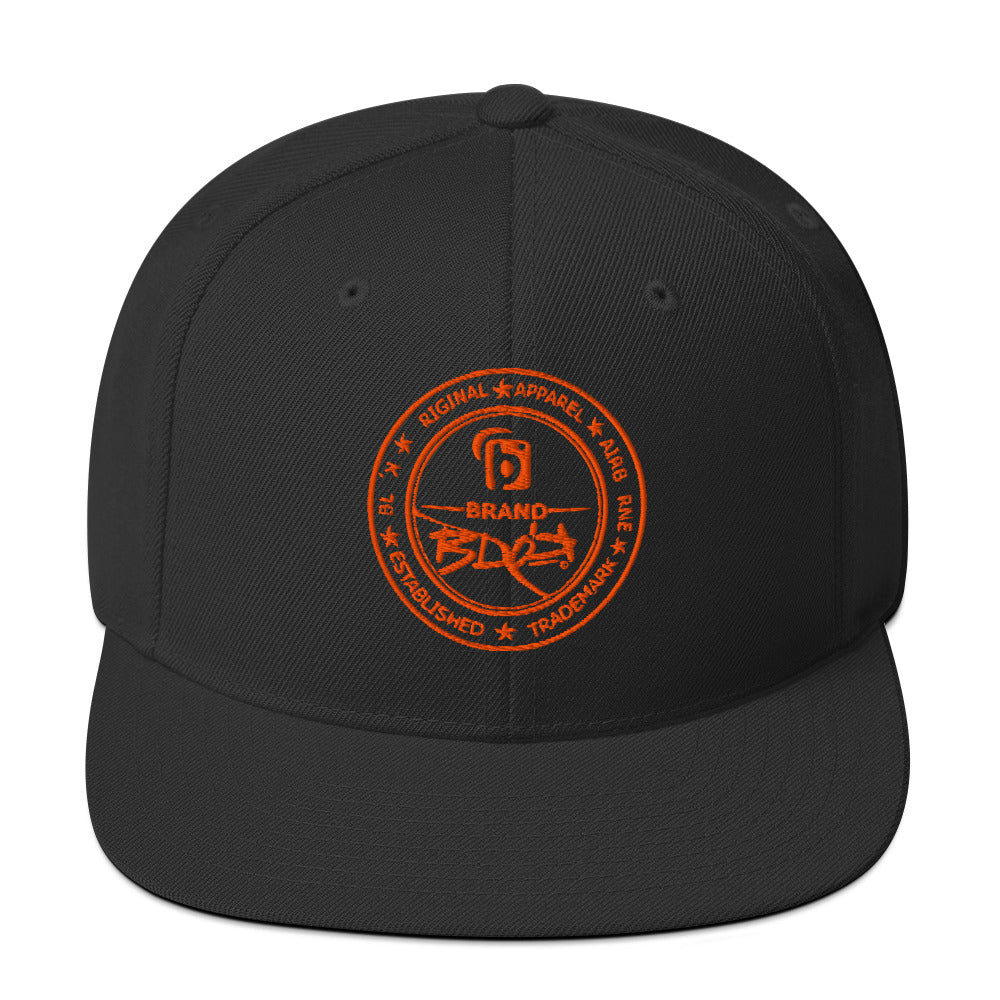 Original Apparel Stamp - Snapback Hat - Orange Embroidery