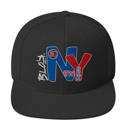 BLOK New York - Women's Snapback Hat - Red & Blue Embroidery