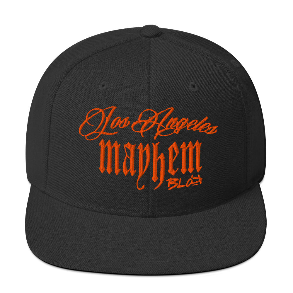 BLOK LA Mayhem - Women's Snapback Hat - Orange Embroidery