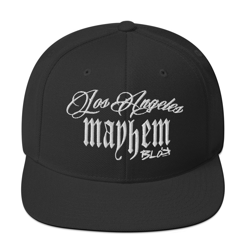 BLOK LA Mayhem - Women's Snapback Hat - White Embroidery