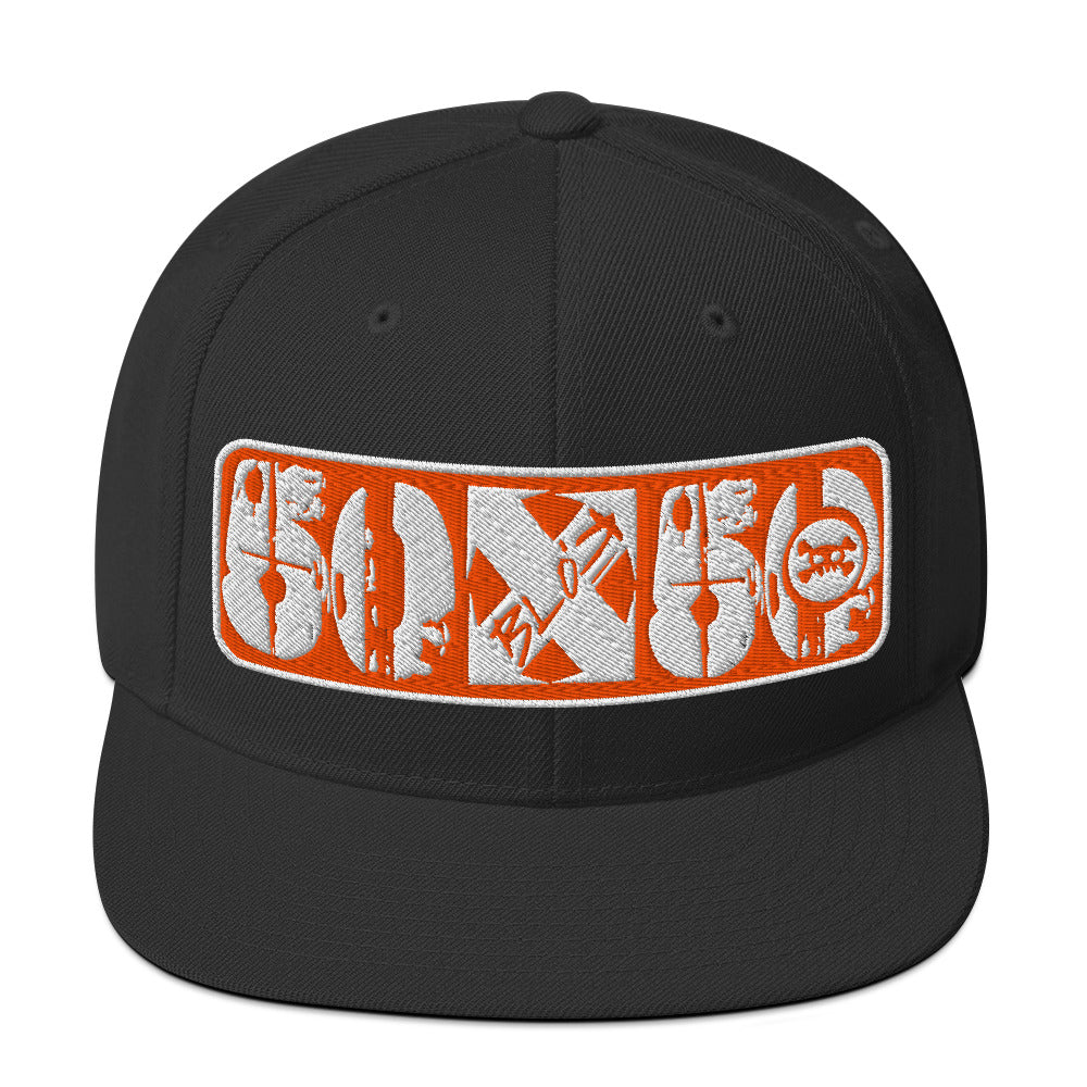 BLOK 50/50 - Women's Snapback Hat - Orange & White Embroidery