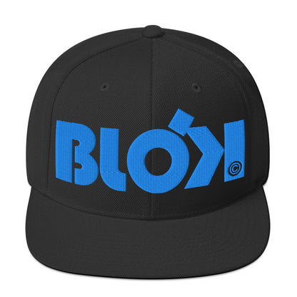 BLOK Bold Logo - Women's Snapback Hat - Bright Blue Embroidery