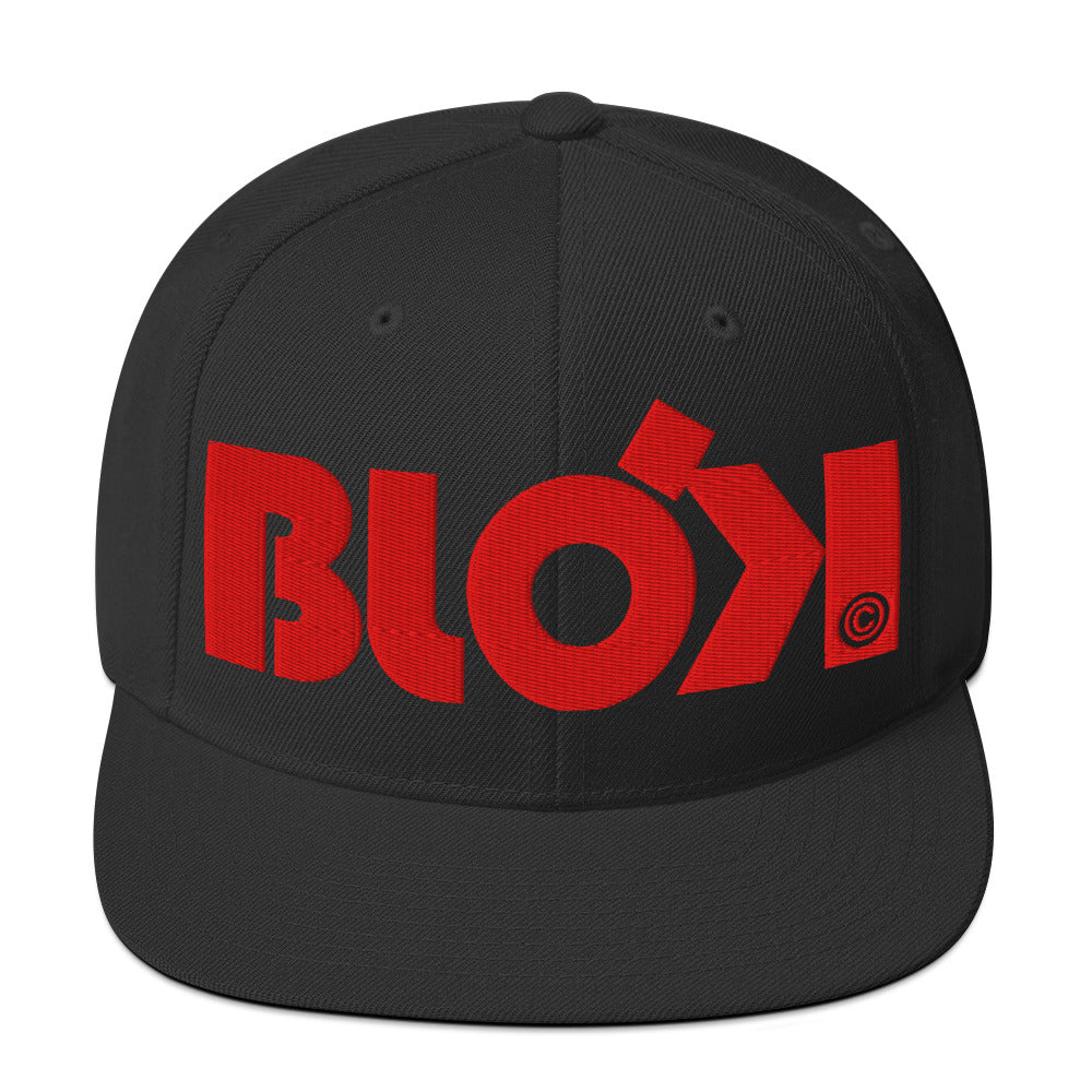 BLOK Bold Logo - Women's Snapback Hat - Red Embroidery