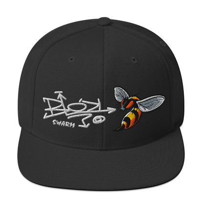 BLOK Swarm - Women's Snapback Hat - White Embroidery