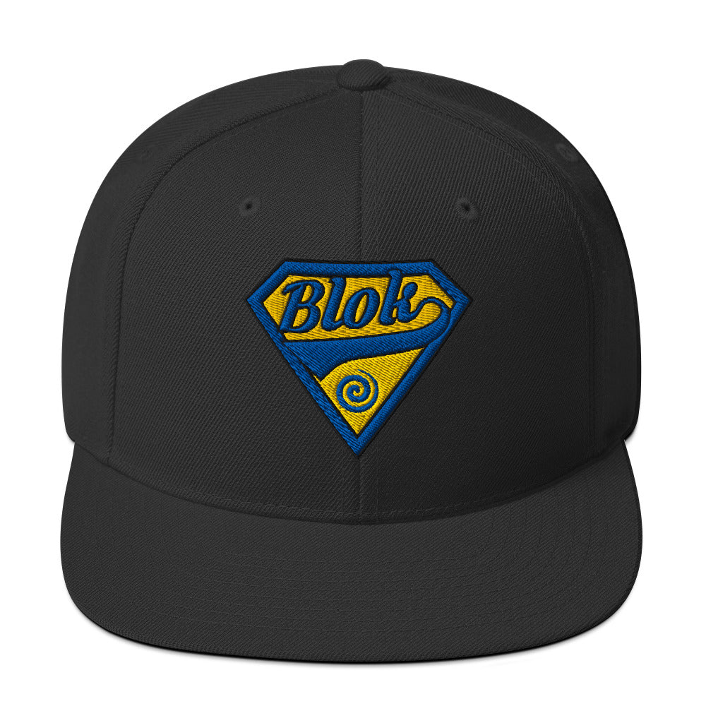 Blok Shield - Snapback Hat - Blue & Yellow Embroidery - Women's