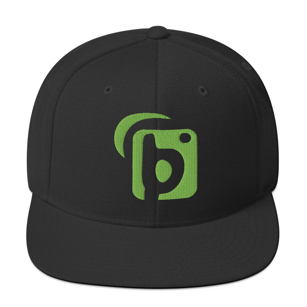 BLOK Original Logo - Women's Snapback Hat - Lime Green 3D Embroidery