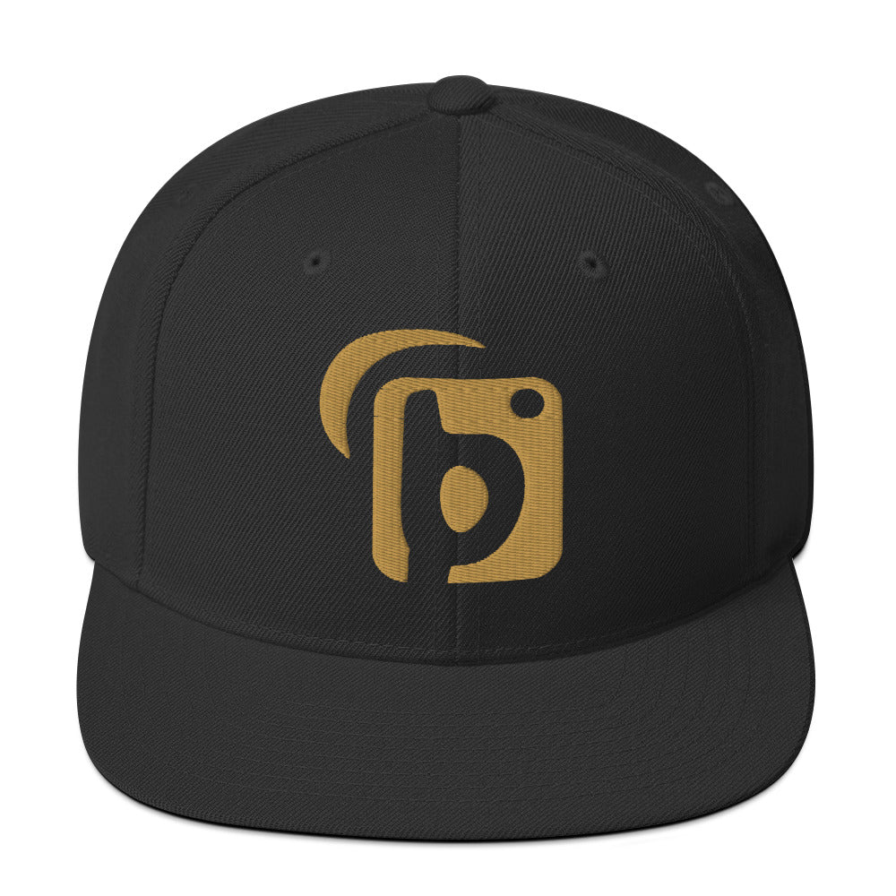 BLOK Original Logo - Women's Snapback Hat - Gold 3D Embroidery