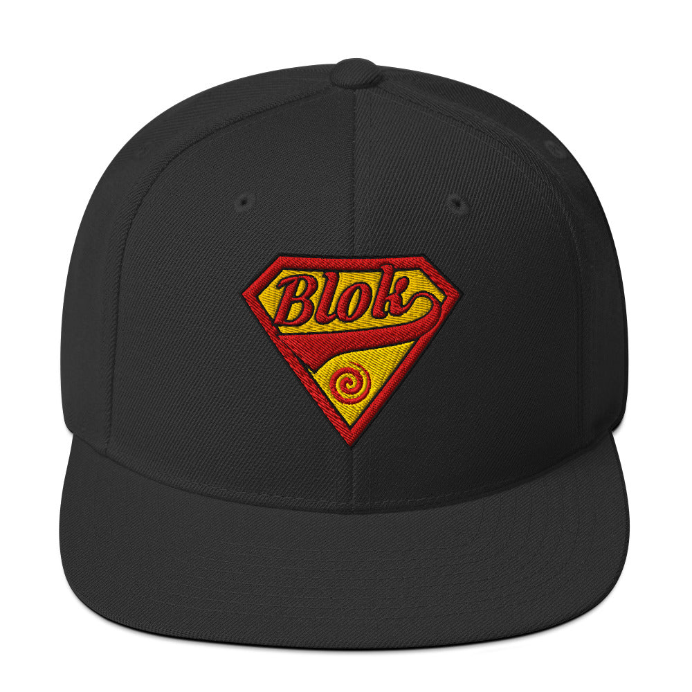 BLOK Shield - Women's Snapback Hat - Red & Yellow Embroidery