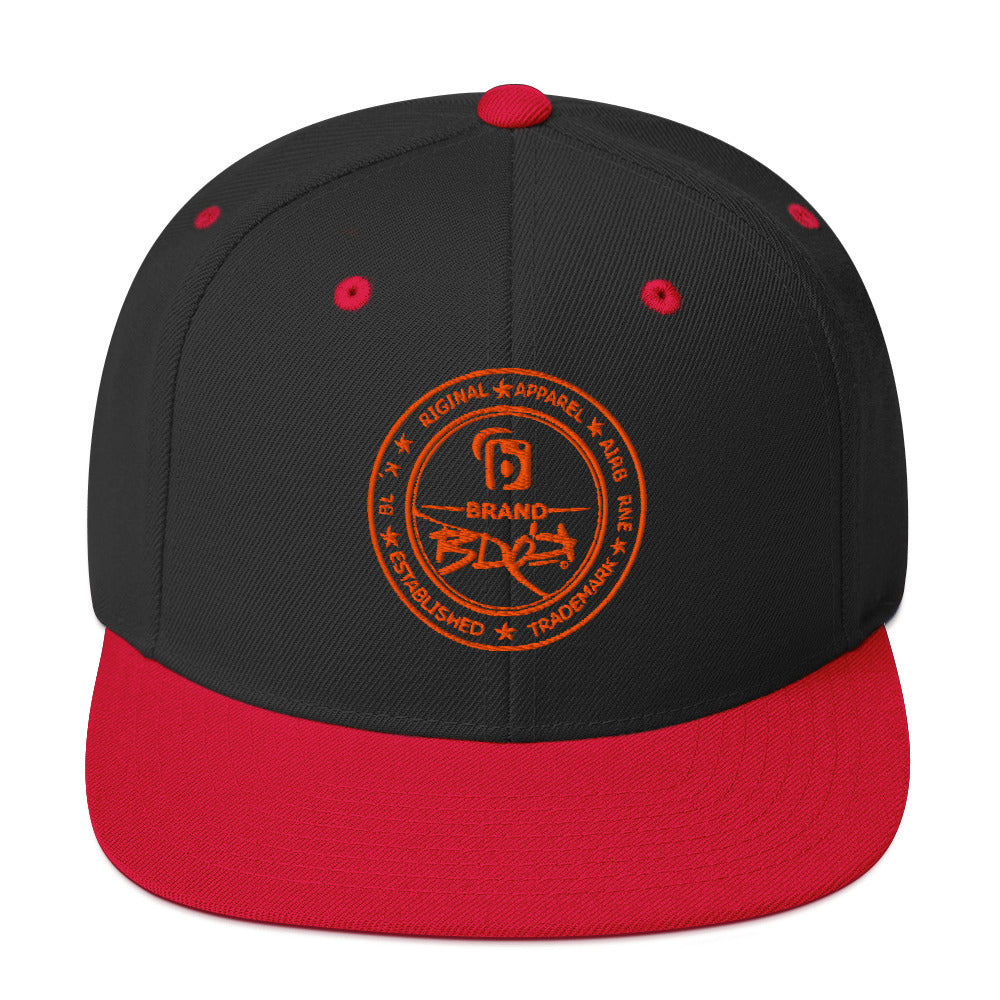 BLOK Original Apparel Stamp - Women's Snapback Hat - Orange Embroidery