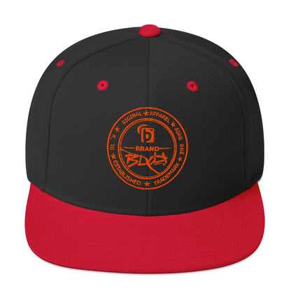BLOK Original Apparel Stamp - Women's Snapback Hat - Orange Embroidery