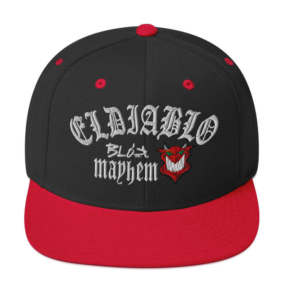El Diablo - Women's Snapback Hat - White Embroidery