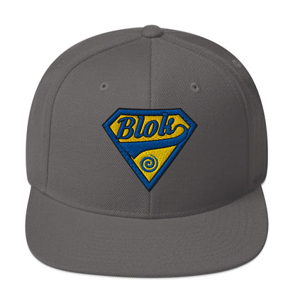 Blok Shield - Snapback Hat - Blue & Yellow Embroidery
