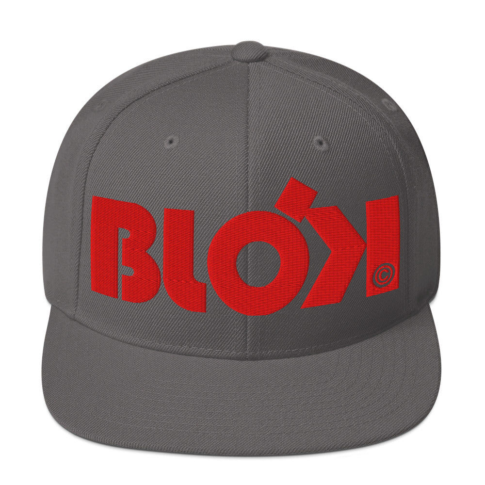 BLOK Bold Logo - Snapback Hat - Red Embroidery