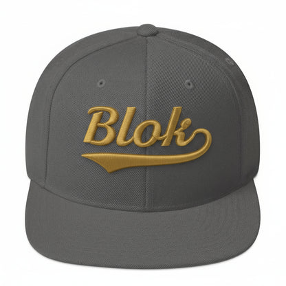 Blok Classic Logo - Snapback Hat - Gold 3D Embroidery