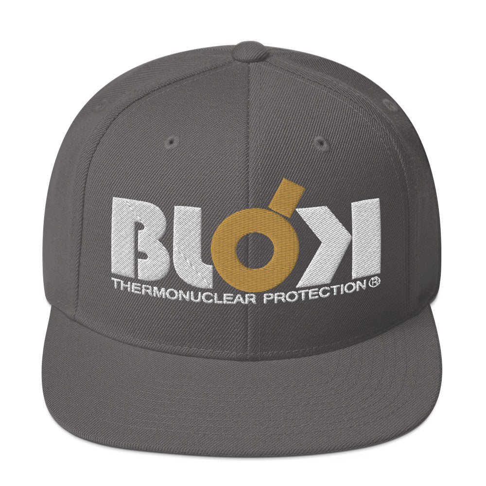 Thermonuclear Protection - Snapback Hat- Gold and White Embroidery - Women's