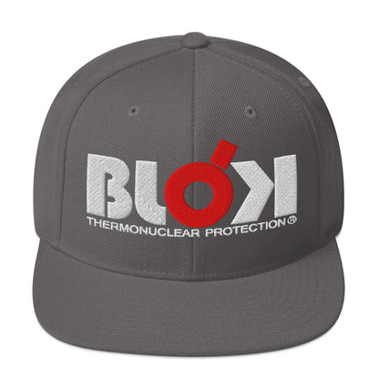 BLOK Thermonuclear Protection - Women's Snapback Hat - Red and White Embroidery