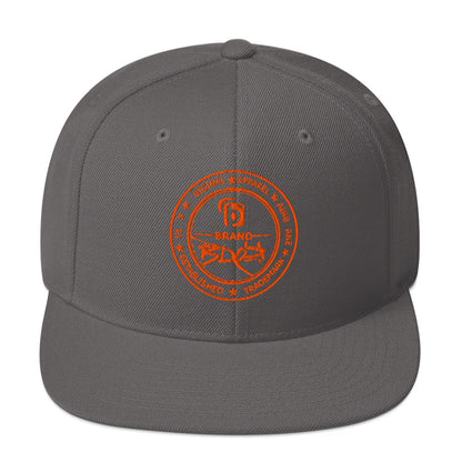 BLOK Original Apparel Stamp - Women's Snapback Hat - Orange Embroidery