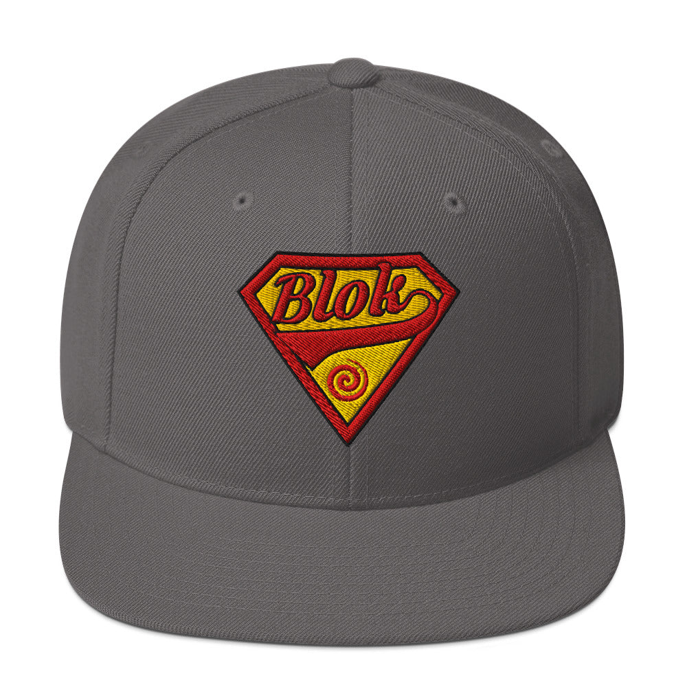 BLOK Shield - Women's Snapback Hat - Red & Yellow Embroidery
