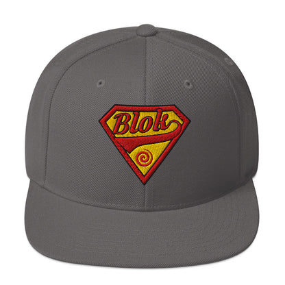 BLOK Shield - Women's Snapback Hat - Red & Yellow Embroidery