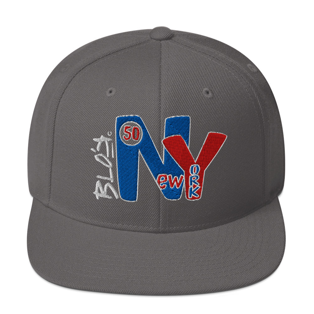 BLOK New York - Women's Snapback Hat - Red & Blue Embroidery