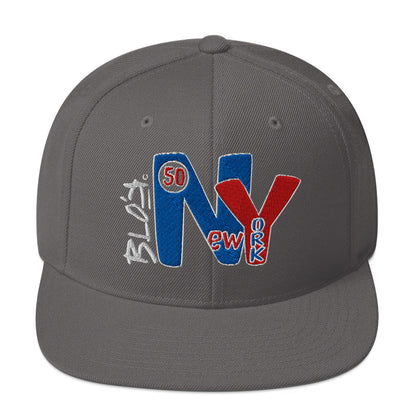 BLOK New York - Women's Snapback Hat - Red & Blue Embroidery