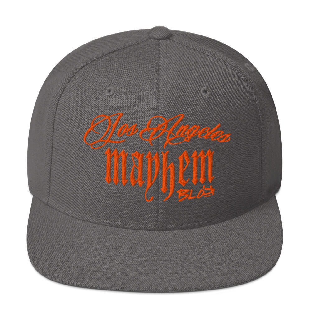 BLOK LA Mayhem - Women's Snapback Hat - Orange Embroidery